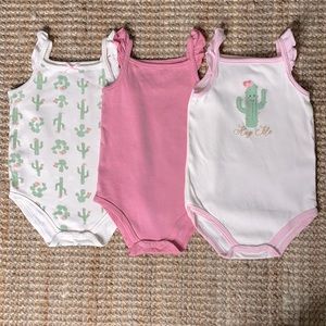 hudson baby three piece set of babygirl onesie’s